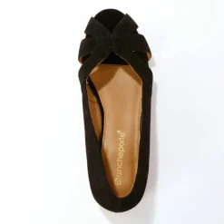 Ballerines à bout ouvert en cuir