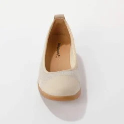 Ballerines en cuir largeur confort, avec empiècements extensibles