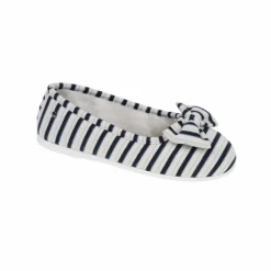 Ballerines ergonomiques en velours rayé, large nœud