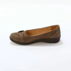 Ballerines fleurs appliquées, largeur confort
