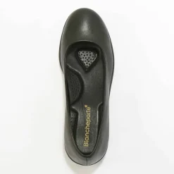 Ballerines souples compensées en cuir lisse