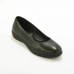 Ballerines souples compensées en cuir lisse