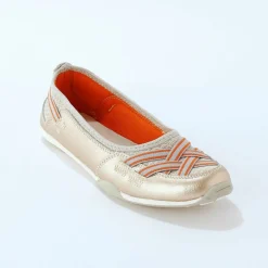 Ballerines souples cuir et textile aéré bandes élastiquées