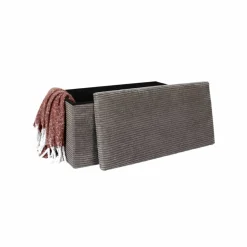 Banc-coffre pliable uni côtelé