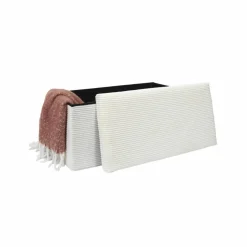 Banc-coffre pliable uni côtelé
