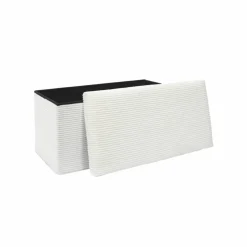 Banc-coffre pliable uni côtelé