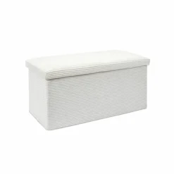Banc-coffre pliable uni côtelé