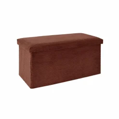 Banc-coffre pliable uni côtelé