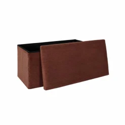 Banc-coffre pliable uni côtelé