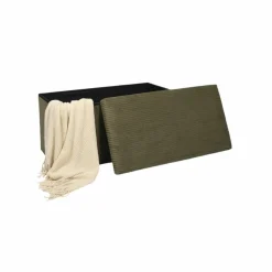 Banc-coffre pliable uni côtelé