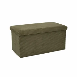 Banc-coffre pliable uni côtelé
