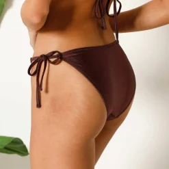 Bas de maillot de bain forme slip nouettes irisé Camano