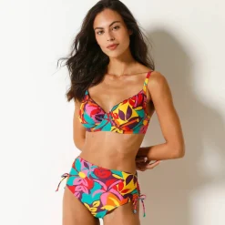 Bas de maillot de bain taille haute imprimé Cayetana