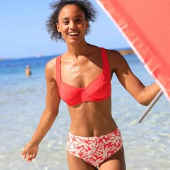 Bas de maillot de bain taille haute imprimé Linao
