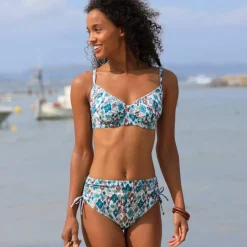 Bas de maillot de bain taille haute imprimé Tanza