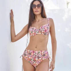 Bas de maillot de bain taille haute imprimé Tanza