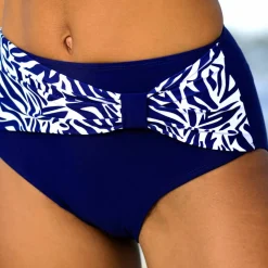 Bas de maillot de bain taille haute uni - effet drapé