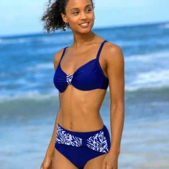 Bas de maillot de bain taille haute uni - effet drapé