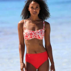 Bas de maillot de bain taille haute uni Solaro