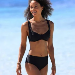 Bas de maillot de bain taille haute uni Solaro