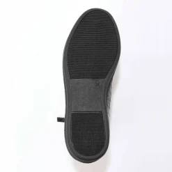 Basket montantes zippées en cuir souple effet texturé