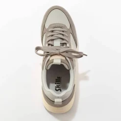 Baskets compensées bi-matière à lacets