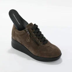 Baskets compensées confort en cuir certifié LWG