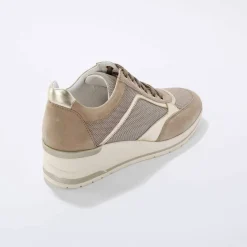 Baskets compensées en cuir certifié LWG
