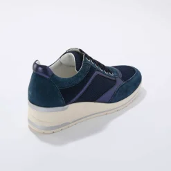 Baskets compensées en cuir certifié LWG