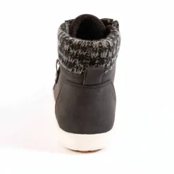 Baskets fourrées montantes, col maille tricot