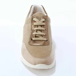 Baskets lacées spécial pieds sensibles, en tissu souple