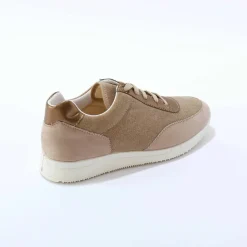 Baskets lacées spécial pieds sensibles, en tissu souple