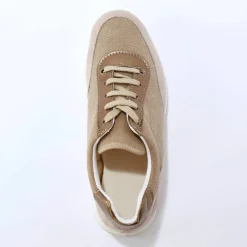 Baskets lacées spécial pieds sensibles, en tissu souple