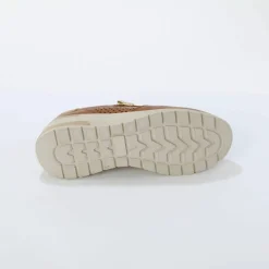 Baskets zippées compensées en cuir