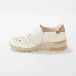 Baskets zippées compensées en cuir