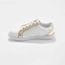 Baskets zippées en cuir perforé