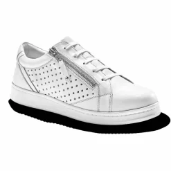 Baskets zippées en cuir perforé