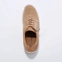 Baskets zippées en cuir souple à semelle bimatière