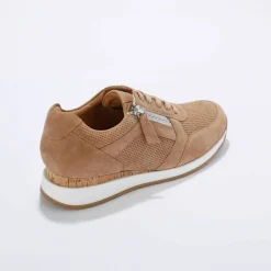 Baskets zippées en cuir souple à semelle bimatière
