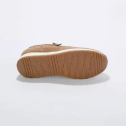 Baskets zippées en cuir souple à semelle bimatière