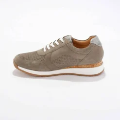 Baskets zippées en cuir souple à semelle bimatière