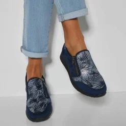Baskets zippées spécial pieds sensibles en tissu extensible