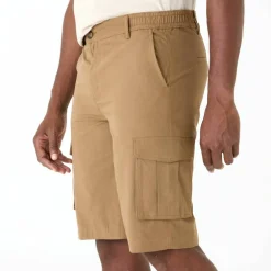 Bermuda cargo en toile ripstop ceinture élastiquée côtés