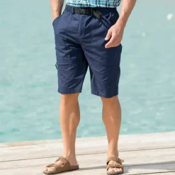 Bermuda élastiqué au 3/4 + ceinture assortie
