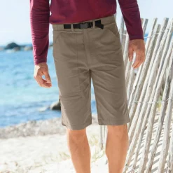 Bermuda élastiqué au 3/4 + ceinture assortie