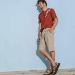 Bermuda élastiqué au 3/4 + ceinture assortie