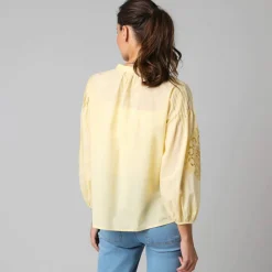 Blouse ample manches 7/8è brodées
