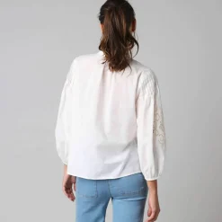 Blouse ample manches 7/8è brodées