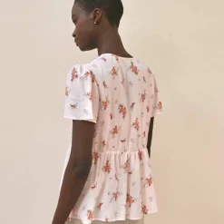 Blouse à basque imprimée