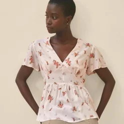 Blouse à basque imprimée